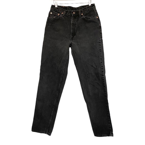 Vintage 90s Levi’s Black Denim Jeans Tapered Leg High Waisted 512 size 12 - Picture 2 of 9